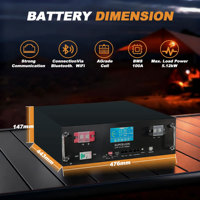 Baterai Lithium Semi-solid State LiFePO4 51.2V 100Ah untuk Penyimpanan Energi Surya Rumah Tangga Bluetooth/CAN/RS232/RS485/WiFi Casing Logam