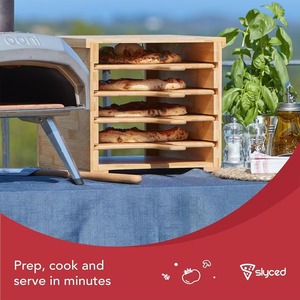 Support à pizza en bois avec poignée pour pique-nique en plein air et utilisation en cuisine - Product Image 4
