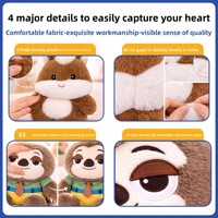 Ours en peluche brodé personnalisé sur mesure, ultra doux, avec rembourrage en coton PP et matière en peluche courte, pour le soulagement du stress