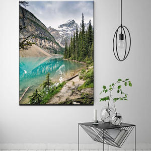 Paysage moderne mur Art impression neige <span class=keywords><strong>montagne</strong></span> <span class=keywords><strong>lac</strong></span> parc National encadré photo tendue toile papier Support peinture murale - Product Image 2