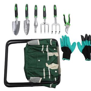 Ensemble complet d'outils de jardinage LK (9 pièces) Kit d'outils de jardinage à main ergonomiques comprenant désherbeur, sécateur, transplanteur, truelle, râteau, sac - Product Image 2