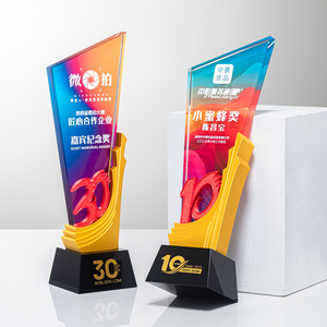 Crystal <b>Trophies</b> Laser <b>Engraved</b> Digital Printing Durable Business Gifts For Anniversary Employee Awards 5th 10th 20th Years - Product Image 5