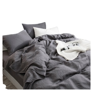 Bán Buôn 100 Tinh Khiết Rửa Linen Bộ Đồ Giường Vua Kích Thước 14S Linen Bed Sheet Và Duvet - Product Image 2