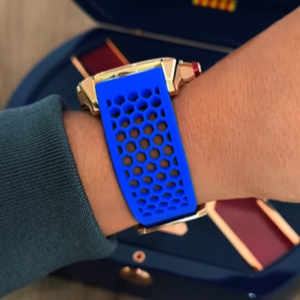 Горячая новинка: Мужские часы JACOB Limited Edition с многофункциональным циферблатом из розового золота, синим силиконовым ремешком, спортивные механические часы - Product Image 6