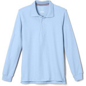 Camisa de Uniforme Escolar de Manga Larga Tipo Polo, Unisex, de Algodón Tejido - Product Image 1