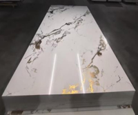 Feuille de marbre UV haute brillance, feuille décorative en PVC, panneau mural en PVC imperméable pour l'amélioration de l'habitat