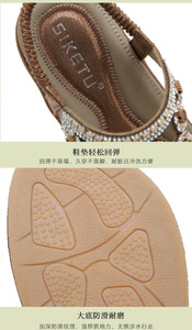 Sandalias Flip Flops para Mujer con Amortiguación Cómoda, Zapatos Planos Casuales de Verano, Sandalias Gladiador Bohemias, Sandalias de Playa sin Cordones - Product Image 4