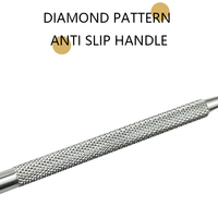 Pousse-cuticules ultra-fin à double extrémité en acier inoxydable, outil de nettoyage des ongles, manucure, réutilisable, double usage, logo personnalisé