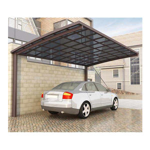 Tahan lama gaya baru atap polikarbonat luar ruangan kerai tahan hujan bingkai aluminium mobil penampungan tenda Arched Carport kanopi - Product Image 3