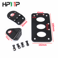 Support universel de plaque d'immatriculation latérale pour moto avec support de feu arrière LED et cadre de plaque