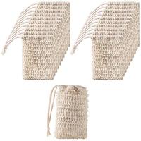 Sacs en maille ramie naturels faits à la main Pochette économiseur de savon exfoliant-Éponges et épurateurs naturels pour brosses de bain