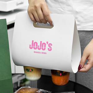 Custom logo <strong>Paper</strong> <strong>Cup</strong> Holder Disposable <strong>Cup</strong> Holder <strong>2</strong>/4 Collapsible Takeaway <strong>Cup</strong> Holder Carrier Tray Packing - Product Image 4