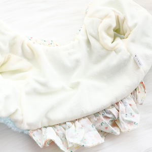 Floral Print Fleece <b>Dog</b> Dress With Bow Winter Autumn <b>Small</b> <b>Dog</b> Teddy Pet <b>Clothes</b> - Product Image 4