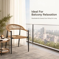 Chaise de jardin en rotin en gros pour l'extérieur, mobilier de bistrot en saule et rotin pour café, restaurant et rassemblements en plein air