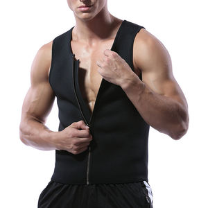 LangQin Men Neoprene Sauna Suit Waist <b>Trainer</b> Medium Control Hook-and-Eye Design Body Tank Top Tummy Fat Burning <b>Weight</b> Loss - Product Image 3
