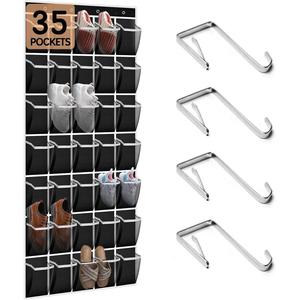 35 Grid Non-Woven Tote Bag Behind the Door Household Supplies <b>Shoes</b> Hanging <b>Storage</b> Bag - Product Image 1