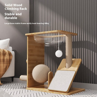 Grand arbre à chat en bois massif avec lit intégré pour chat, capsule spatiale extra-large et poteau en sisal