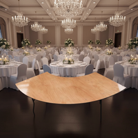 Table à manger pliante en contreplaqué pour mariage, forme demi-lune en S, mobile
