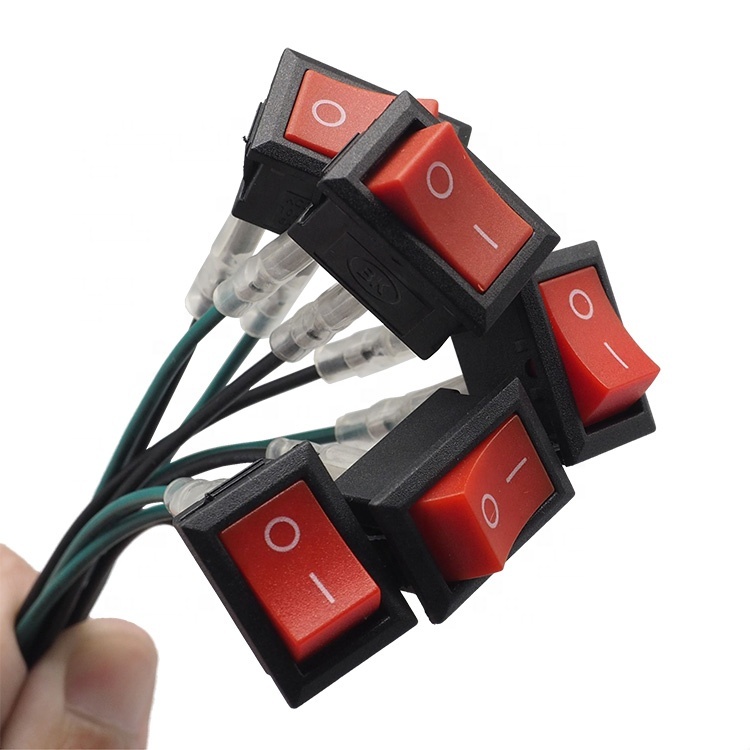 4-Pin ON/OFF Rocker Switch With LED Light - 16A/250V, 25x31mm Panel Mount (DPST)