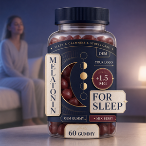 Customizable Melatonin <b>Sleep</b> <b>Gummies</b> 1.5mg Mix Berry Flavor Support Body Relax Night Time Wellness Stress Calm Care - Product Image 1