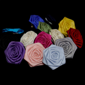 ユニセックスニューファッションハンドメイドシミュレートローズフローラルブローチラペルピンシルク生地スーツアクセサリー男性用真鍮ショートピン - Product Image 3