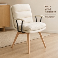 Fauteuil rembourré moderne avec dossier haut et assise rembourrée, pieds en bois, pour salon, chambre et mobilier de maison