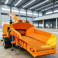 Broyeur de bois forestier industriel à alimentation automatique, moteur diesel, pour déchets de bois, bûches et feuilles de palmier, avec fonction de nettoyage