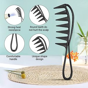 Peigne démêlant et lissant professionnel de haute qualité pour coiffure, à dents larges, design requin, en plastique - Product Image 2