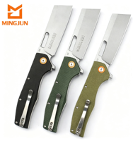 Couteau pliant en acier D2 avec pivot à roulement à billes, manche en Micarta, lame finition Stonewashed, couteau de poche EDC pour le camping, la randonnée et les activités de plein air
