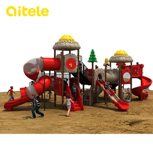 Big water slide kids outdoor playground in steel