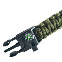 Bracelet Paracord Tactique à Boucle en Plastique Multifonctionnel pour Homme, avec Boussole, Allume-Feu, 5 en 1, Extérieur