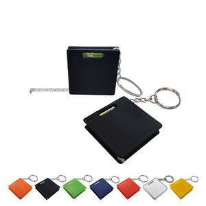 Customized Logo Square Mini <b>Measuring</b> <b>Tape</b> Popular <b>Measuring</b> <b>Tape</b> Key Chain With Level - Product Image 3