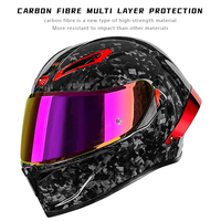 Casque de moto intégral haut de gamme en usine en Fiber de carbone double lentille Big Tail Quick Release Crash Racing DOT Approved All