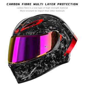 หมวกกันน็อคมอเตอร์ไซค์แบบเต็มใบ คุณภาพสูงสุดจากโรงงาน ผลิตจากคาร์บอนไฟเบอร์ เลนส์คู่ หางยาว ถอดประกอบได้รวดเร็ว สำหรับการแข่งรถ ได้รับมาตรฐาน DOT - Product Image 3