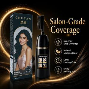 ย้อมผมสมุนไพรสีดำสนิท พร้อมหวีแปรงทา ปิดผมขาวทันที ครีมจากพืช สูตร OEM - Product Image 4
