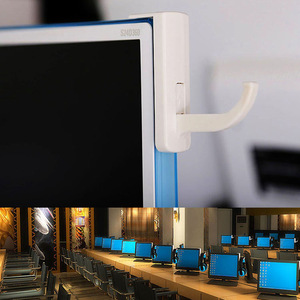 iTLY Headphone <b>Hook</b> For Computer Monitor Wall Mount <b>Plastic</b> Black White Options - Product Image 2