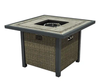 Table carrée de foyer à gaz en aluminium de mobilier d'extérieur à prix compétitif