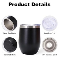 Vaso Térmico Personalizado con Logotipo, 12 oz, sin Tallo, Aislado al Vacío, Termo Clásico de Acero Inoxidable