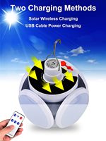 Lampe de travail LED pliable, étanche et rechargeable pour l'extérieur, lampe de camping portable, lampe solaire d'urgence, lampe de charge LED