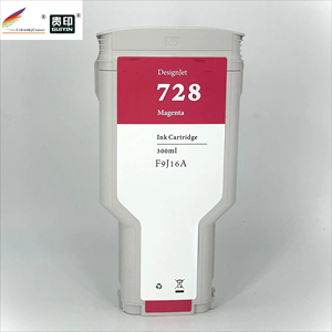 Cartouche d'encre pigmentée compatible <span class=keywords><strong>728</strong></span> F9J68A <span class=keywords><strong>300ml</strong></span> F9J67A pour imprimante <span class=keywords><strong>HP</strong></span> <span class=keywords><strong>728</strong></span> pour <span class=keywords><strong>HP</strong></span> Designjet T730 T830 <span class=keywords><strong>300ML</strong></span> F9J68A - Product Image 1