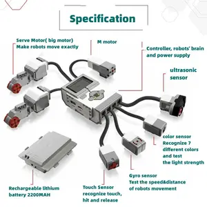 Yüksek teknoloji EV3 robotik oyuncak birbirine yapı taşları tuğla seti Diy Eletronic programlanabilir eğitim kiti 45544 45560