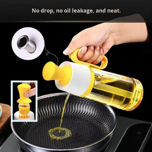 Wholesale Wholesale Glass Oil <b>Bottle</b> Integrated Silicone <b>Brush</b> Stainless Steel Nozzle Leak Resistant Modern Design One-piece - Product Image 6