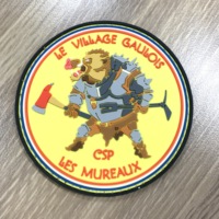 Personnalisé personnalisé crochet et boucle rond professionnel souple 3D PVC étiquettes en caoutchouc patch pour vêtements et chapeau