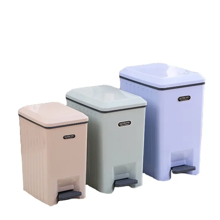 Wholesale Plastic Pedal Trash Can Household Large Slow Drop Mute Toilet Pail Thickened Kitchen with Lid Dust Basket