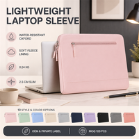 Housse d'ordinateur portable OEM personnalisée légère avec doublure en polaire Oxford résistante à l'eau pour le bureau, les trajets quotidiens et les voyages