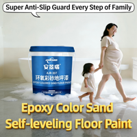 Peinture époxy colorée antidérapante, sable coloré, écologique, revêtement de sol époxy pour salle de bain, cuisine, chambre, garage, 13 ans d'expérience en usine
