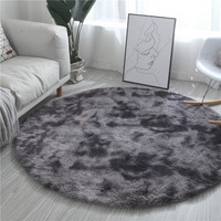 Tapis Rond Tie - Dye Salon Table Basse Couverture Chambre Chevet Faux Moelleux Tapis Faux Fourrure Tapis Rond