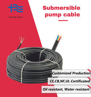 Kabel pompa air bawah air tahan air 1.5MM 2.5MM 6MM 3 Core 4 Core 5 Core PVC kabel pompa bawah air