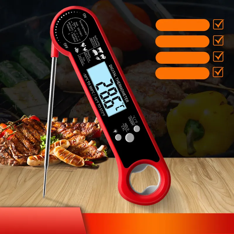 3 In 1 Digitale Vleesthermometer, Direct Gelezen Voedselthermometer Met 2 Afneembare Bedrade Sonde Voor Grillen, Koken, Bbq