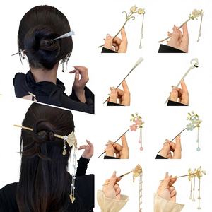 กิ๊บติดผมทรงโบราณสไตล์ฮั่น<span class=keywords><strong>ฟ</strong></span>ู ชิงซัม ทำมือจากโลหะผสมประดับพู่ห้อย สำหรับผู้หญิง ดีไซน์ใหม่ ระดับไฮเอนด์ สไตล์จีนโบราณ - Product Image 2